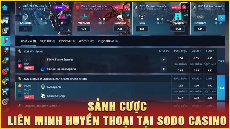 sảnh cược liên minh huyền thoại tại sodo casino